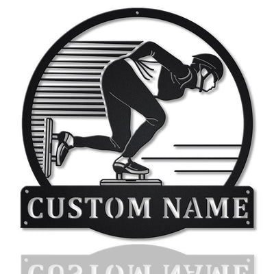 Personalized Speed Skating Metal Sign WITH LED/WITHOUT LED Lights Custom Speed Skating Metal Sign Hobbie Gifts Birthday Gift Speed Skating Sign