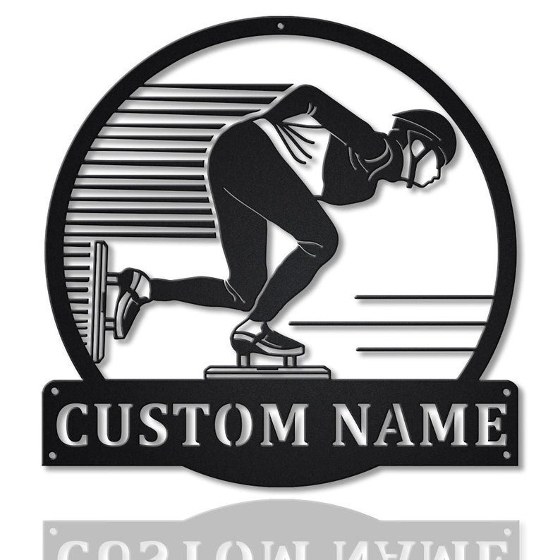 Personalized Speed Skating Metal Sign WITH LED/WITHOUT LED Lights Custom Speed Skating Metal Sign Hobbie Gifts Birthday Gift Speed Skating Sign