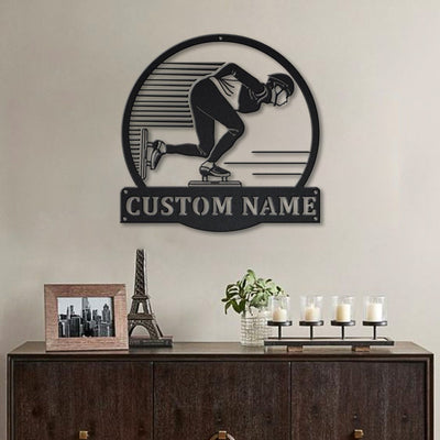 Personalized Speed Skating Metal Sign WITH LED/WITHOUT LED Lights Custom Speed Skating Metal Sign Hobbie Gifts Birthday Gift Speed Skating Sign