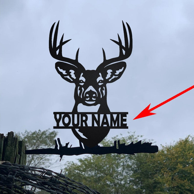 Deer Hunting Metal Sign Art Metal Wall Art Deer Antler Decor Deer Camp Sign Housewarming Outdoor Metal Sign