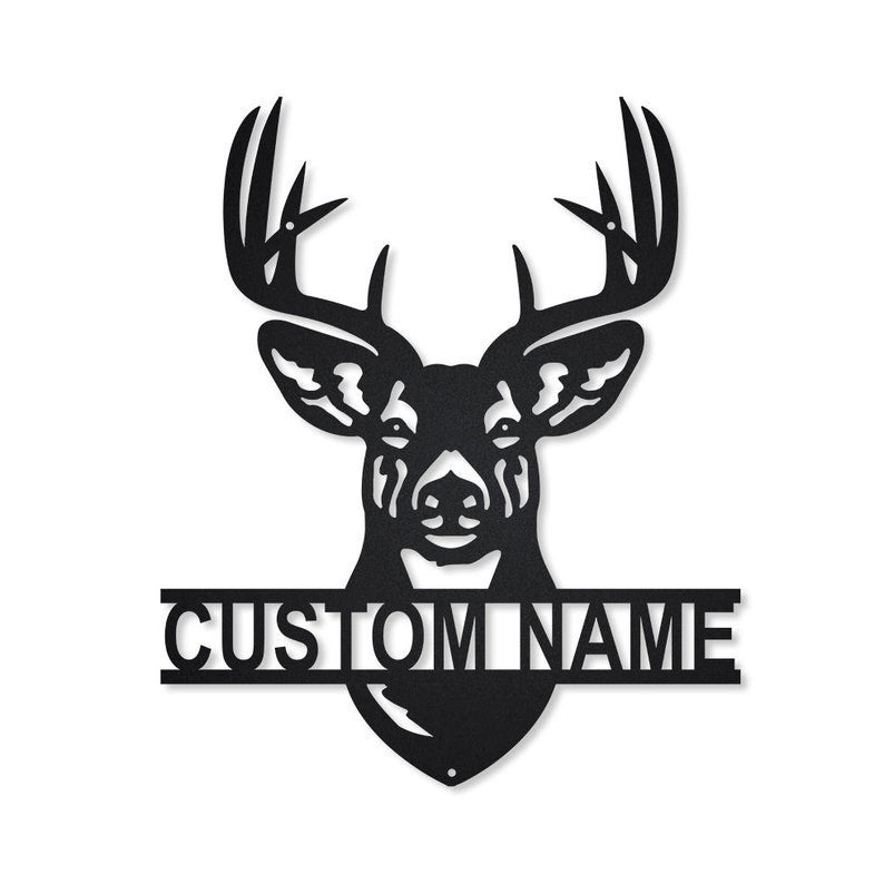 Deer Hunting Metal Sign Art Metal Wall Art Deer Antler Decor Deer Camp Sign Housewarming Outdoor Metal Sign