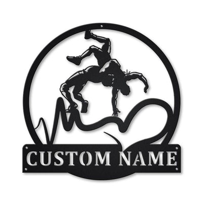 Personalized Love Wrestling Monogram Metal Sign WITH LED/WITHOUT LED Lights Custom Wrestling Metal Sign Birthday Gift Wrestling Gift