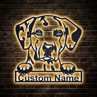 Personalized Dalmatian Dog Metal Sign WITH LED/WITHOUT LED Lights Custom Dalmatian Dog Metal Sign Birthday Gift Dalmatian Sign Animals Gift