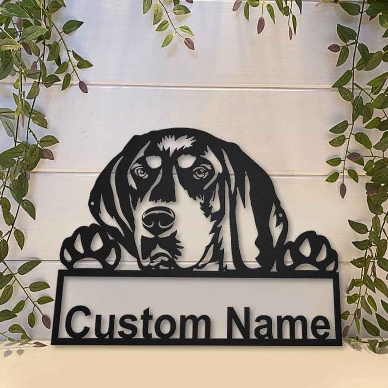 Personalized Bluetick Coonhound Metal Sign Art Custom Bluetick Coonhound Metal Sign Dog Gift Birthday Gift Animal Funny
