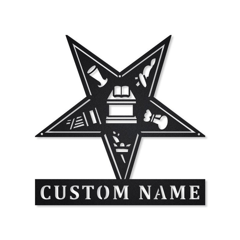 Personalized Eastern Star Masonic Metal Sign WITH LED/WITHOUT LED Lights Custom Masonic Metal Sign Hobbie Gifts Birthday Gift Masonic Sign