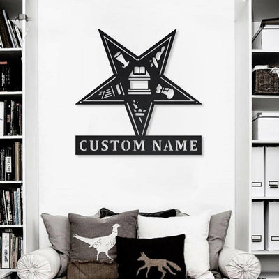 Personalized Eastern Star Masonic Metal Sign WITH LED/WITHOUT LED Lights Custom Masonic Metal Sign Hobbie Gifts Birthday Gift Masonic Sign