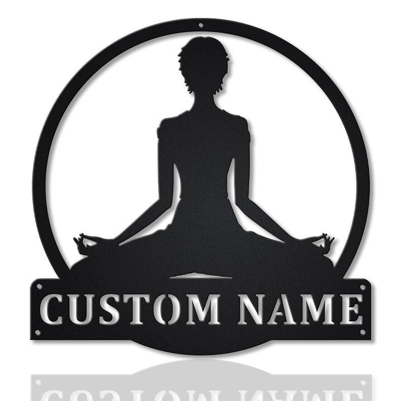 Personalized Yoga Meditation Metal Sign WITH LED/WITHOUT LED Lights v1 Custom Yoga Metal Sign Hobbie Gifts Yoga Meditation Custom Home Decor