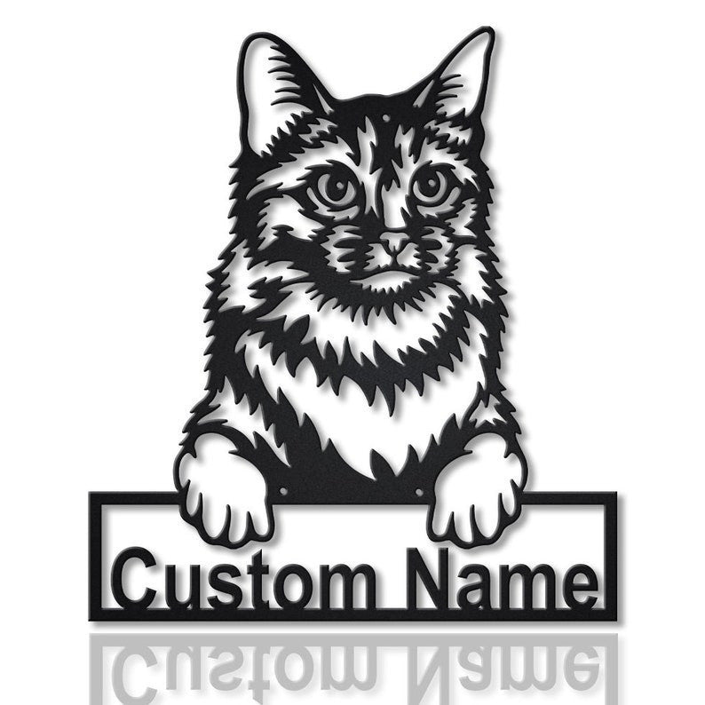 Personalized Somali Cat Metal Sign WITH LED/WITHOUT LED Lights Custom Somali Cat Metal Sign Birthday Gift Cat Sign