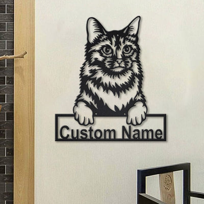 Personalized Somali Cat Metal Sign WITH LED/WITHOUT LED Lights Custom Somali Cat Metal Sign Birthday Gift Cat Sign