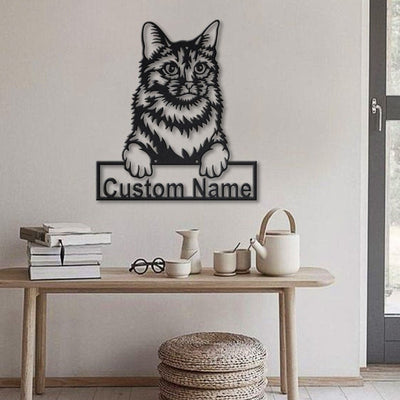 Personalized Somali Cat Metal Sign WITH LED/WITHOUT LED Lights Custom Somali Cat Metal Sign Birthday Gift Cat Sign