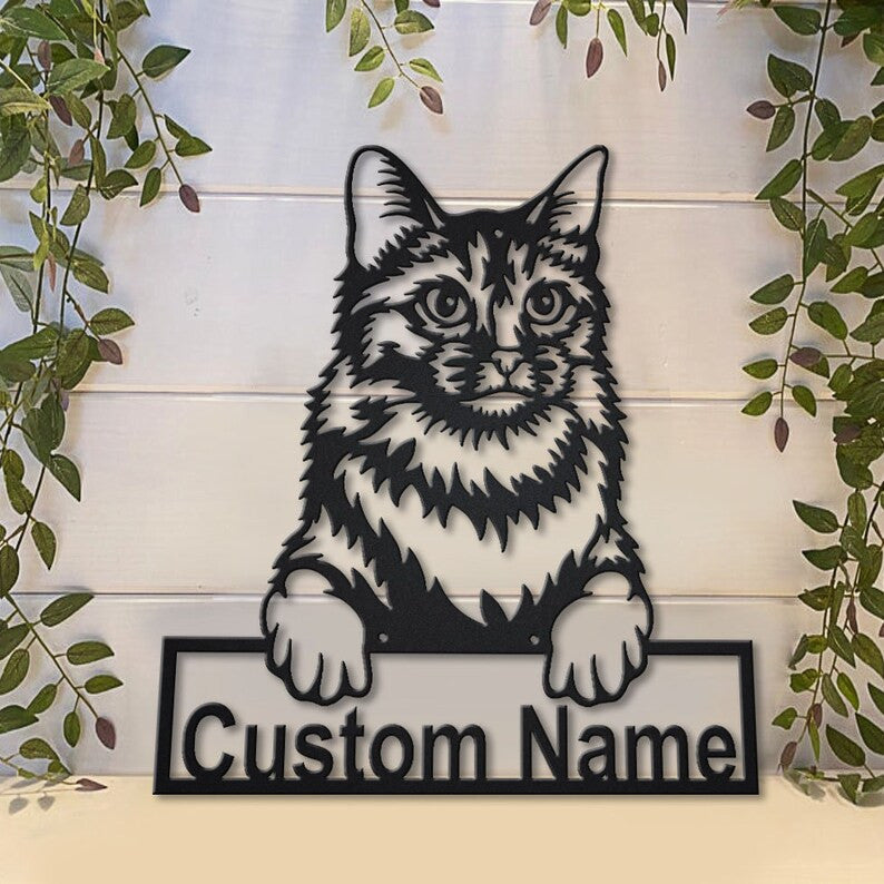 Personalized Somali Cat Metal Sign WITH LED/WITHOUT LED Lights Custom Somali Cat Metal Sign Birthday Gift Cat Sign