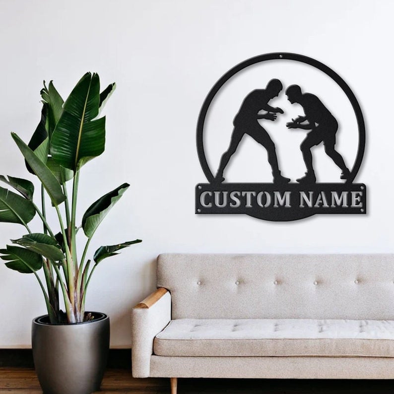 Personalized Wrestling Sport Metal Sign WITH LED/WITHOUT LED Lights v2 Custom Wrestling Metal Sign Birthday Gift Wrestling Gift