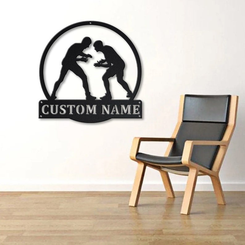 Personalized Wrestling Sport Metal Sign WITH LED/WITHOUT LED Lights v2 Custom Wrestling Metal Sign Birthday Gift Wrestling Gift