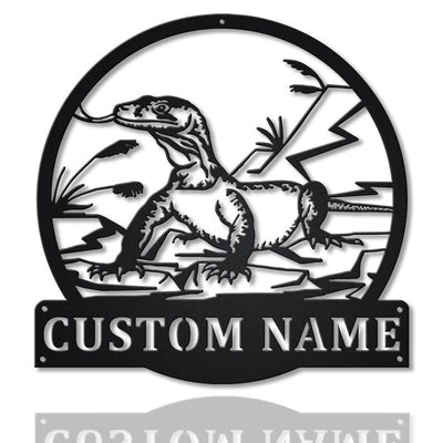 Personalized Komodo Dragon Metal Sign WITH LED/WITHOUT LED Lights v2 Custom Komodo Dragon Metal Sign Birthday Gift Komodo Dragon Sign