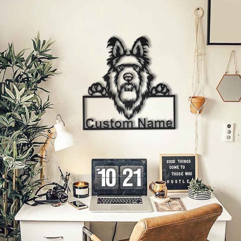 Personalized Berger Picard Dog Metal Sign Art Custom Berger Picard Dog Metal Sign Father's Day Gift Pets Gift Birthday Gift