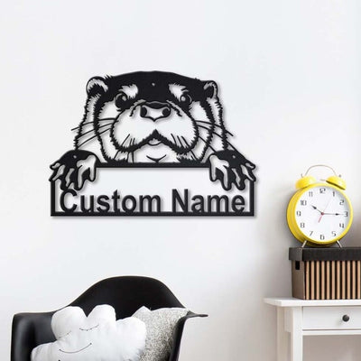 Personalized Otter Animal Metal Sign Art Custom Otter Animal Metal Sign Animal Funny Pets Gift Birthday Gift