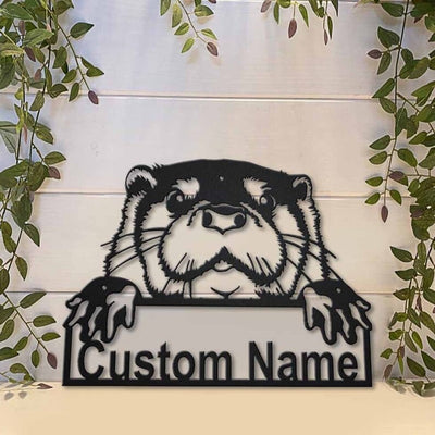 Personalized Otter Animal Metal Sign Art Custom Otter Animal Metal Sign Animal Funny Pets Gift Birthday Gift
