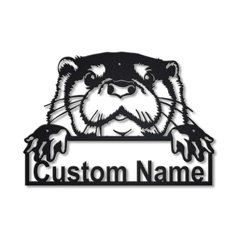 Personalized Otter Animal Metal Sign Art Custom Otter Animal Metal Sign Animal Funny Pets Gift Birthday Gift