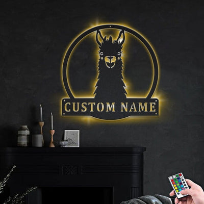 Personalized llama Animal Metal Sign WITH LED/WITHOUT LED Lights Custom llama Animal Metal Sign Birthday Gift llama Animal Sign