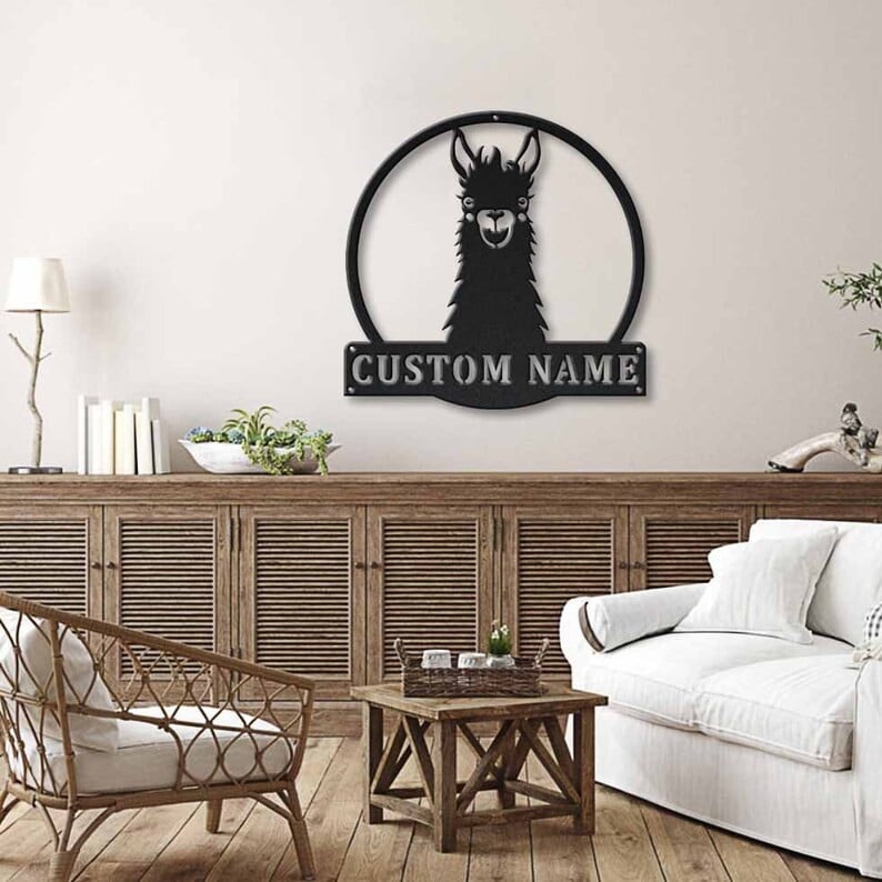 Personalized llama Animal Metal Sign WITH LED/WITHOUT LED Lights Custom llama Animal Metal Sign Birthday Gift llama Animal Sign