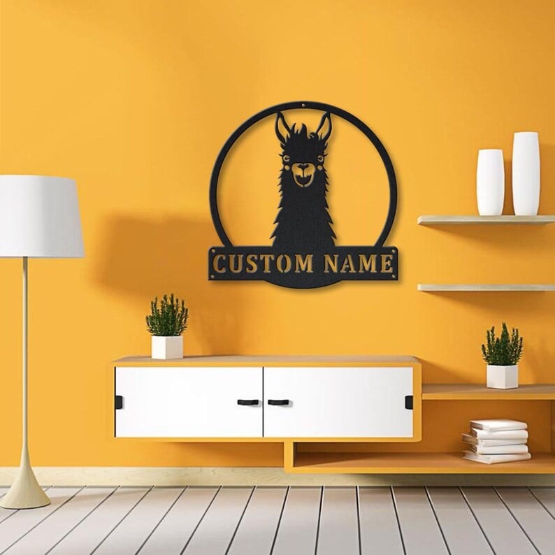 Personalized llama Animal Metal Sign WITH LED/WITHOUT LED Lights Custom llama Animal Metal Sign Birthday Gift llama Animal Sign