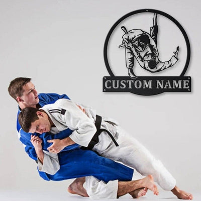 Personalized Judo Monogram Metal Sign Art Custom Judo Sport Metal Sign Hobbie Gifts Sport Gift Birthday Gift