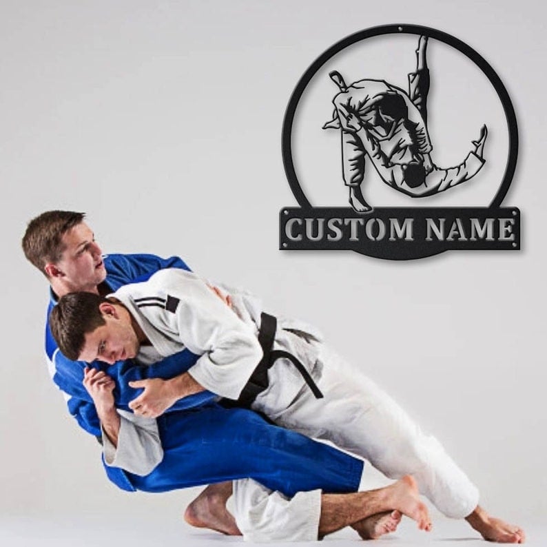Personalized Judo Monogram Metal Sign Art Custom Judo Sport Metal Sign Hobbie Gifts Sport Gift Birthday Gift