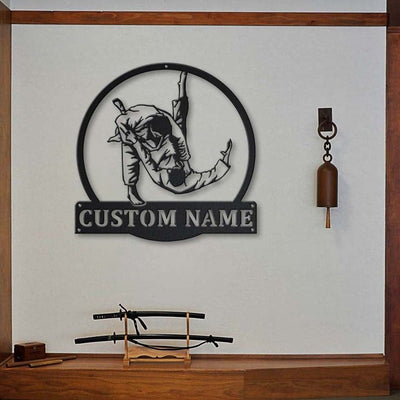Personalized Judo Monogram Metal Sign Art Custom Judo Sport Metal Sign Hobbie Gifts Sport Gift Birthday Gift