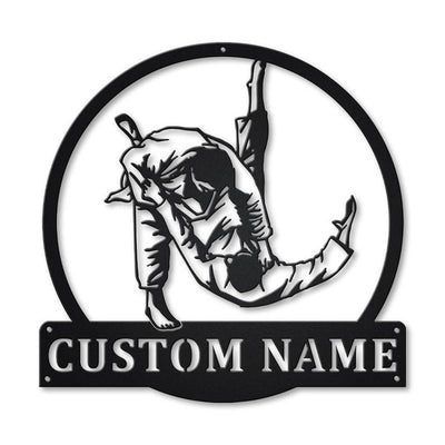 Personalized Judo Monogram Metal Sign Art Custom Judo Sport Metal Sign Hobbie Gifts Sport Gift Birthday Gift