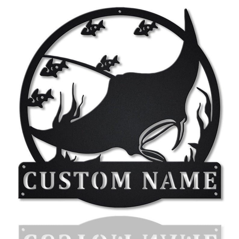 Personalized Manta Rays Metal Sign WITH LED/WITHOUT LED Lights Custom Manta Rays Metal Sign Manta Rays Gifts Birthday Gift