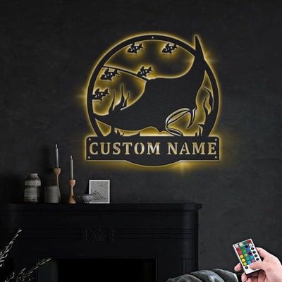 Personalized Manta Rays Metal Sign WITH LED/WITHOUT LED Lights Custom Manta Rays Metal Sign Manta Rays Gifts Birthday Gift