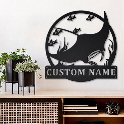 Personalized Manta Rays Metal Sign WITH LED/WITHOUT LED Lights Custom Manta Rays Metal Sign Manta Rays Gifts Birthday Gift