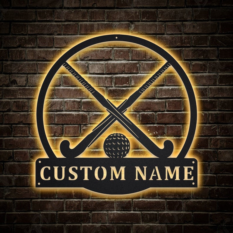 Personalized Field Hockey Sport Metal Sign WITH LED/WITHOUT LED Lights Custom Field Hockey Sign Birthday Gift Field Hockey Sign Sport Sign