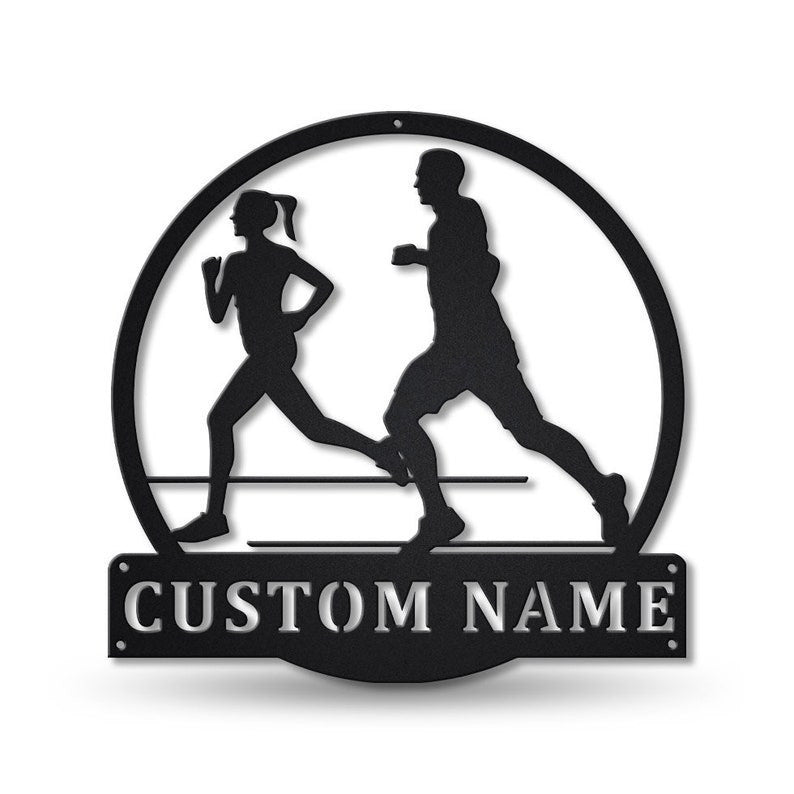 Personalized Jogging Monogram Metal Sign Art Custom Jogging Sport Metal Sign Hobbie Gifts Sport Gift Birthday Gift
