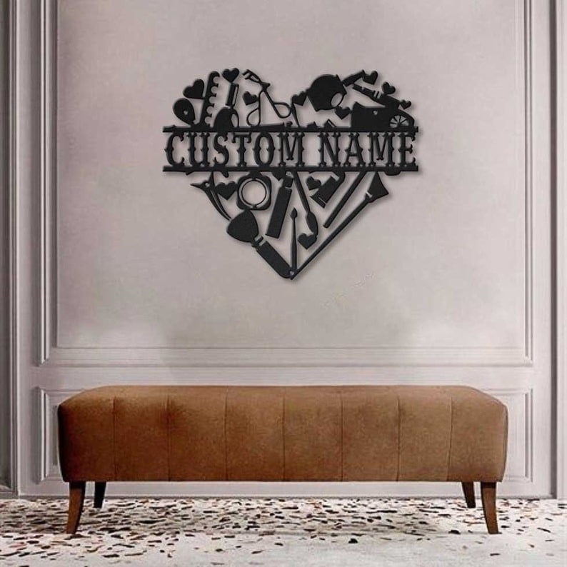 Personalized Makeup Room Monogram Metal Sign Art v2 Custom Makeup Room Monogram Metal Sign Makeup Gifts Job Gift Birthday Gift