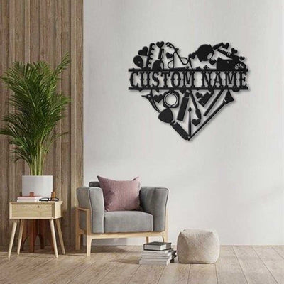 Personalized Makeup Room Monogram Metal Sign Art v2 Custom Makeup Room Monogram Metal Sign Makeup Gifts Job Gift Birthday Gift