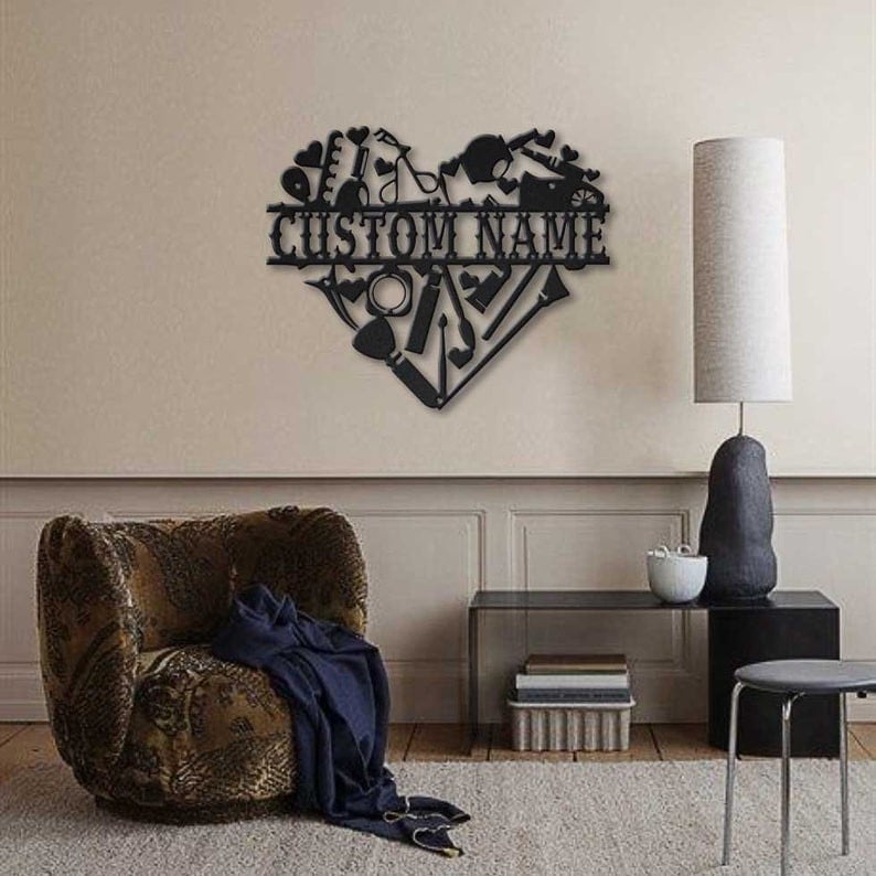 Personalized Makeup Room Monogram Metal Sign Art v2 Custom Makeup Room Monogram Metal Sign Makeup Gifts Job Gift Birthday Gift