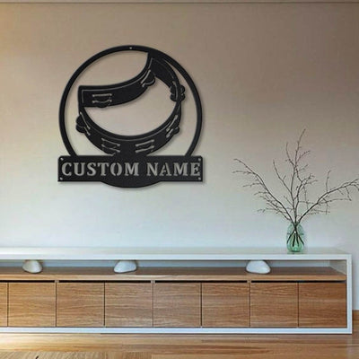 Personalized Tambourine Monogram Metal Sign Art Custom Tambourine Monogram Metal Sign Birthday Gift Tambourine Gift Music Gift