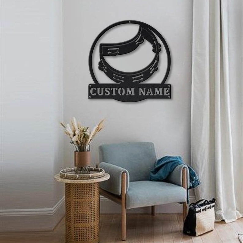 Personalized Tambourine Monogram Metal Sign Art Custom Tambourine Monogram Metal Sign Birthday Gift Tambourine Gift Music Gift