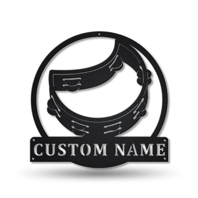 Personalized Tambourine Monogram Metal Sign Art Custom Tambourine Monogram Metal Sign Birthday Gift Tambourine Gift Music Gift