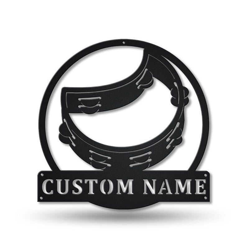 Personalized Tambourine Monogram Metal Sign Art Custom Tambourine Monogram Metal Sign Birthday Gift Tambourine Gift Music Gift
