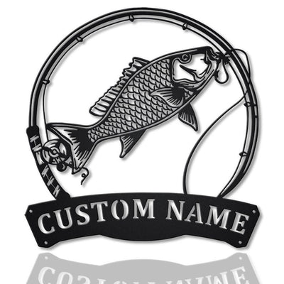Personalized Mutton Snapper Fish Pole Monogram Metal Sign WITH LED/WITHOUT LED Lights Custom Mutton Snapper Fishing Metal Sign Fishing Gifts