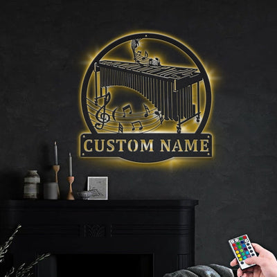 Personalized Marimba Music Metal Sign WITH LED/WITHOUT LED Lights Custom Marimba Music Metal Sign Birthday Gift Marimba Music Sign