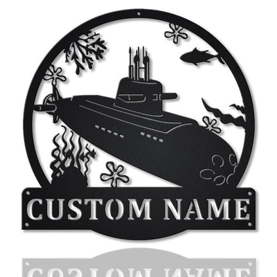 Personalized Submarine Monogram Metal Sign Art Custom Submarine Metal Sign Hobbie Gifts Sport Gift Birthday Gift