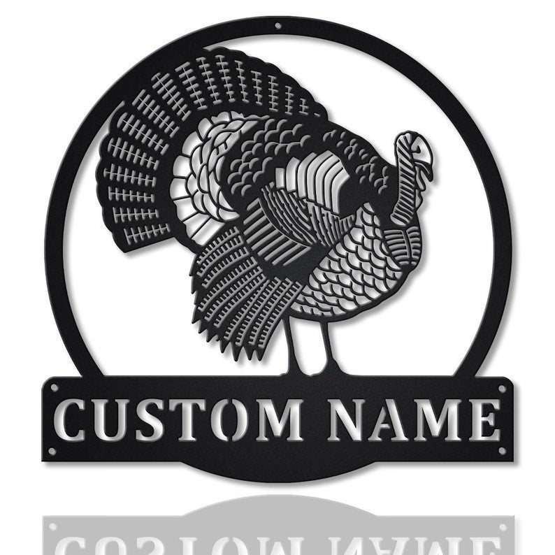 Personalized Turkey Bird Monogram Metal Sign WITH LED/WITHOUT LED Lights Custom Turkey Bird Metal Sign Birthday Gift Turkey Bird Sign