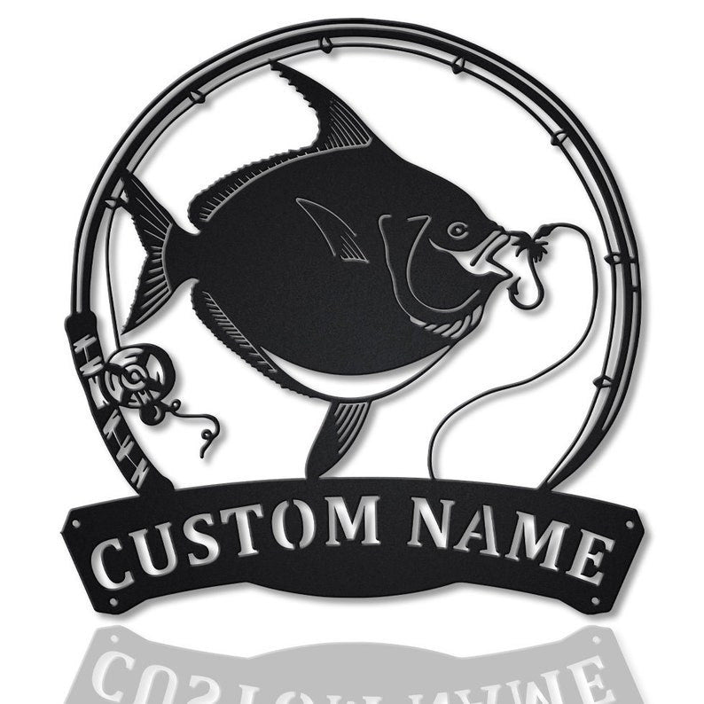 Personalized Opahs Fishing Fish Pole Monogram Metal Sign Art , Opah Fishing Fish Metal Sign , Fishing Lover Sign Decoration For Living Room