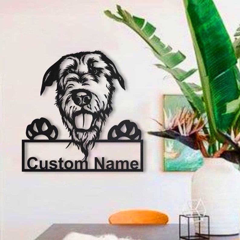 Personalized Irish Wolfhound Dog Metal Sign Art Custom Irish Wolfhound Dog Metal Sign Birthday Gift Animal Funny