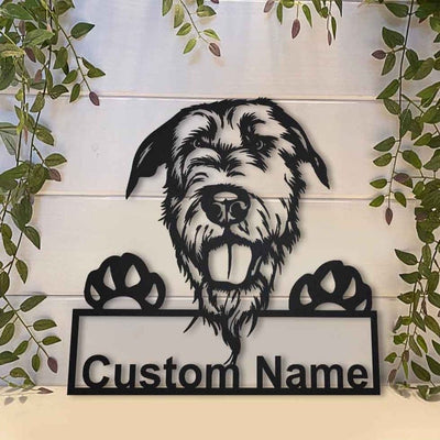 Personalized Irish Wolfhound Dog Metal Sign Art Custom Irish Wolfhound Dog Metal Sign Birthday Gift Animal Funny