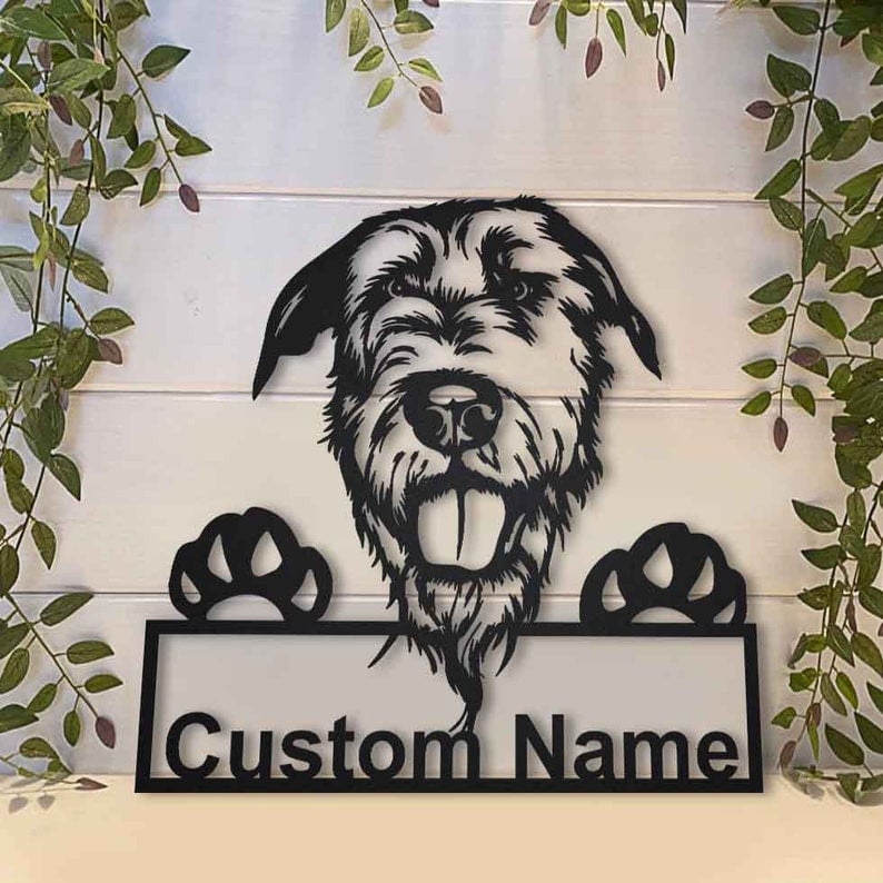 Personalized Irish Wolfhound Dog Metal Sign Art Custom Irish Wolfhound Dog Metal Sign Birthday Gift Animal Funny