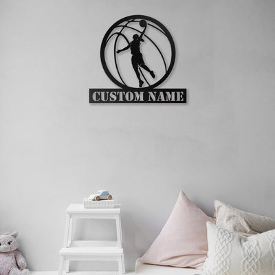 Custom Basketball Metal Wall Art Personalized Basketball Sign WITH LED/WITHOUT LED Lights Basketball Player Name Sign Gift